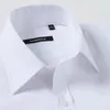 Mens Luxury French Cuff Solid Dress Shirts Spread Collar Långärmad Regular-Fit Formell Business Twill Shirt (manschettknappar ingår)