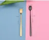 Stainless Steel Square Head Spoon for Ice Cream Multicolor coffee spoon dessert tea Spoons 17cm 15cm 122177
