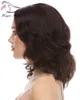 Evermagic волнистые Боб волосы вырезать натуральный черный полный парик шнурка 130% плотность Реми человеческих волос высокое качество бразильский боб парик для женщин