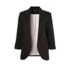 Fashion Women Candy Color Slim Fit Stylish 3/4 Sleeves Suit Jacket Coat Tops H9