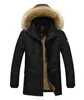 Wholesale- 2017新しい到着メンズ厚い暖かい冬ダウンコートの毛皮襟の男性パーカービッグヤードロングコットンコートジャケットパーカーメンM-5XL