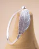 Europe opening Leaf Bangles Simple Design 925 silver Plated Cuff Bracelet Bangle Cufflink Accessories Send Women