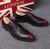 Men Dress shoes New Bronze color Crocodile grain Restoring Genuine Leather Loafers Pointed Toe Formal Mens Business Flats Doug Shoes 37-44