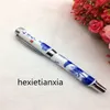 High quality Calligraphy Chinese Ceramic Fountain Pen Luxury Dragon Natural Blue and White Porcelain Gift Pen with Hardcover Box 10pcs/lot