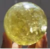 60mm Rainbow!! NATURAL Citrine Quartz Crystal Sphere Ball Healing/Stand