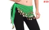 Belly Dance Kjolar Scarf Party Decoration Hip Wrap Belt Chiffon 3 Rows 128 Mynt Bälten OOA5195