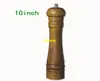 20 stks / partij Snelle verzending 5 "8" 10 "Houten zout peper molen hout peper molen Spice Grinder handmatige slijper met keramiek