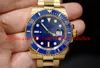 High quality Watcshes blue Ceramic Bezel 40MM blue Dial 116613 18K Golden Stainless Steel Mechanical automatic Mens Watche