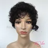 Fzp mode simulatie menselijk haar pruiken bruin schoonheid korte krullende pruik voor zwarte vrouwen op voorraad afro kinky krullende pruiken