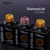 Mobray Diamonds UV Gel Nail Polish 12 Colors 12ml Soak Off Gel Polish Beauty and Nail Care Products Pure Color UV Light Lamp