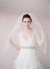 Voiles de mariée de haute qualité avec bordure coupée longueur de coude deux couches tulle filet blanc élégant hotlyelling mariage voiles de mariée # V017
