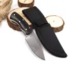 Liten rak kniv fast knivkniv 440 blad trähandtag Jakt Camping Pocket överlevnadskniv EDC Multi Outdoor Tools ZP-MI101