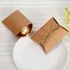 Moda sıcak sevimli kraft kağıt yastık iyilik hediye kutusu düğün partisi iyilik hediye şeker kutuları kağıt hediye kutusu çantaları tedarik lx4060