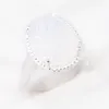 Luckyshine 12 Pcs/Lot Mother's Gift Hot Selling Unique charm classic Oval White Moonstone Gems 925 Silver Ring for Lovers' Gifts