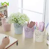 WCIC Flower Pots Decorative Hollow Pencil Holder Makeup Barrels Box Office Organizer Stationery Pen Storage Basket Flora Planter