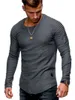 Mens T Shirt Branco Preto Manga Longa O Pescoço Hip Hop Verão Homens Moda High Street Slim Fit Camisetas Tops Tee M-3XL