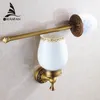 Toilettenbürstenhalter, Antik-Bronze, massives Messing, WC-Bürste, saubere Keramik, Badezimmer-Accessoires, WC-Borstel, gebürstet 3709F