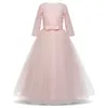 Summer Girl Lace Dress Long Tulle Teen Girl Dress Partito Abito elegante Abbigliamento per bambini Abiti per bambini per ragazze Principessa Abito lungo