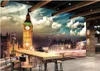 3D Обои комнаты Обои Custom Photo Росписи Big Ben, Ночной вид на город Лондон, Великобритания 3D Стены Стены Обои для стен 3 D Печать ткани