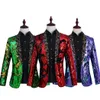 Men's Suits & Blazers Men's Flipping Sequins Tuxedo Jackets 6 Colors Fashion Blazer Nightclub Bar DJ Singer Glitter Stage Clothes Prom Host Tide Outerwear Costumes