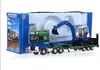 KDW Diecast Alloy Flat Trailer Model Toy, with Excavator, Digger, 1:50 Scale, Ornament, Xmas Kid Birthday Boy Gift, Collect, Decoration, 2-1