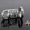 New male chastity device designs new -steel chastity belt for men new chastity devices snake design cock cage with removable spike ring