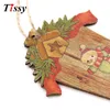 9 stücke Gedruckt Mini Haus Weihnachten Holz Anhänger Weihnachtsbaum Ornamente DIY Holz Handwerk Home Weihnachten Party Dekoration Kinder Geschenk