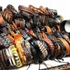 Unisex Lina Moda Bransoletka Biżuteria 30 sztuk / partia Vintage Skórzane Bransoletki Dla Mężczyzn Kobiety Punk Akcesoria Wristband Wrap Prezent