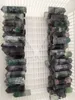 Gratis verzending Groothandel 4 stks Natural Purple Green Fluorite Quartz Crystal Wand Point Column Sinteltjes Pillar Healing Reiki Chakra hanger