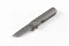 Fabriek prijs groothandel damascus mini kleine kogellager flipper vouwmes drop punt mes tc4 titanium legering handvat met geschenkdoos