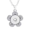 Collier pendentif avec bouton de sublimation pour femmes, pendentif en forme de fleur en zircon pour impression par transfert à chaud, cadeaux vierges