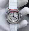 6 Style Damenuhren 5067A-011 35 mm VK Quarz weißes Zifferblatt Datum Diamantrand Chronograph Damenuhr Uhren