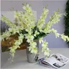 Alta Qualidade Artificial Real Toque Flores Branco Azul Orquídea Toque Flores Para Casa Decoração de Casamento Decoração de Mesa de Jantar
