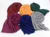 Women Maxi Hijabs Shawls Oversize Islamic Head Wraps Soft Long Muslim Frayed Crepe Premium Cotton Plain Hijab Scarf 20 pcs TO594