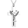 Fashion jewelry Stainless Steel Silver Cross Memorial Cremation Ashes Urn Pendant Necklace Keepsake Jewelry Urn Cremation pendant