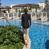 New Women Swimsuit Splashback Suit One Piece Black Bathing Girls Princess Monokini Sexy Suits