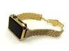 24K Guldpläterad Apple Watch Bezel Cover Case + Guld Diamanter Rostfritt Stål Klockband för Apple Watch S1 / S2 / S3 42mm (2in1 set)