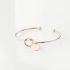 10pc / set Moda Wstępna litera Knot Bransoletka Bransoletka Dla Kobiet Dziewczyna Srebrny / Złoty / Rose Gold Color Letter Bangle