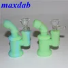 glow in the dark Silicone Bubbler hookah Smoking Pipe With Glass Bowl Piece Silicon Hand Pipes Bubblers