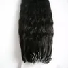 El cabello humano de Yaki Micro Bead Remy 100g Kinky recta natural de pelo natural LOOP Micro Anillo Real Hair Extensiones Bundles 100s 10 "-26"