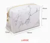 50 PZ 2018 Nuova borsa cosmetica con nappa con cerniera stampata in pietra marmorizzata Borsa per trucco da viaggio bianca di grande capacità