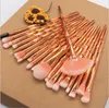 20pcs Unicorn makeup Brushes Mermaid Brush Eye Shadow Foundation Eyebrow Makeup Brushes Fishtail Brush gradient color Comestic Tool