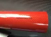 Red 6d Gloss Carbon Carbon Finyl for Car Wrap مثل فيلم ألياف الكربون الحقيقية الكربون اللامع مع فقاعة الهواء الخالية من الحجم: 1.52*20m/Roll 5x66ft