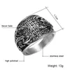 Punk Vintage Black Crystal Scorpion Pattern Mens Ring Gold Color Round Stainless Steel Titanium Rings for Men Jewelry5460334