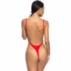 Sexy einteiliger Badeanzug mit hoher Taille, rückenfrei, für Damen, Strandbadebekleidung, schwarzer Tanga-Badeanzug, Monokini, M-XL