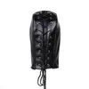 New Design Bondage Gear Hood Muzzle Harness with Detachable Eye Pad Black Leather Mask with Zipper at Mouth Fetish Sex Toy Gimp B06726928