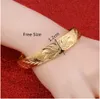 Elegant Engraved Flower Leaf Bangle Bracelet Jewelry Wedding Bangle For Women