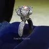 Anello Choucong Fashion Genuine 3ct Diamond 925 Sterling Silver Women Fidanzamento Wedding Band Ring Gift
