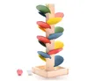 New Wooden Tree Marble Ball Run Track Game Baby Montessori Blocks Kids Children Intelligence Educational Model Building Toy