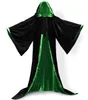 Long Sleeves Velvet Hooded Cloak Adult Child Black Velvet Hooded Vampire Cape Halloween Party Plus Size 6XL Cosplay3519715